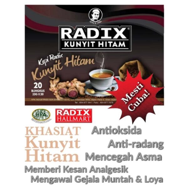 RADIX Kunyit Hitam Pouch (20 sachets) Kopi Sedap HALAL - Image 2